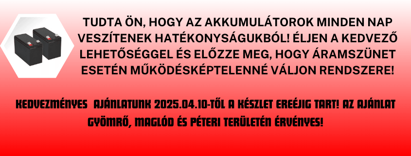 Brand Sec Kft- Kedvezményes ajánlat riasztó akkumulátor cserérre!